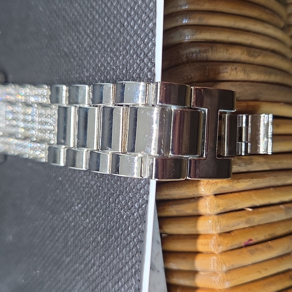 Nwot! Iced Out Silver Watch - Picture 4 of 8